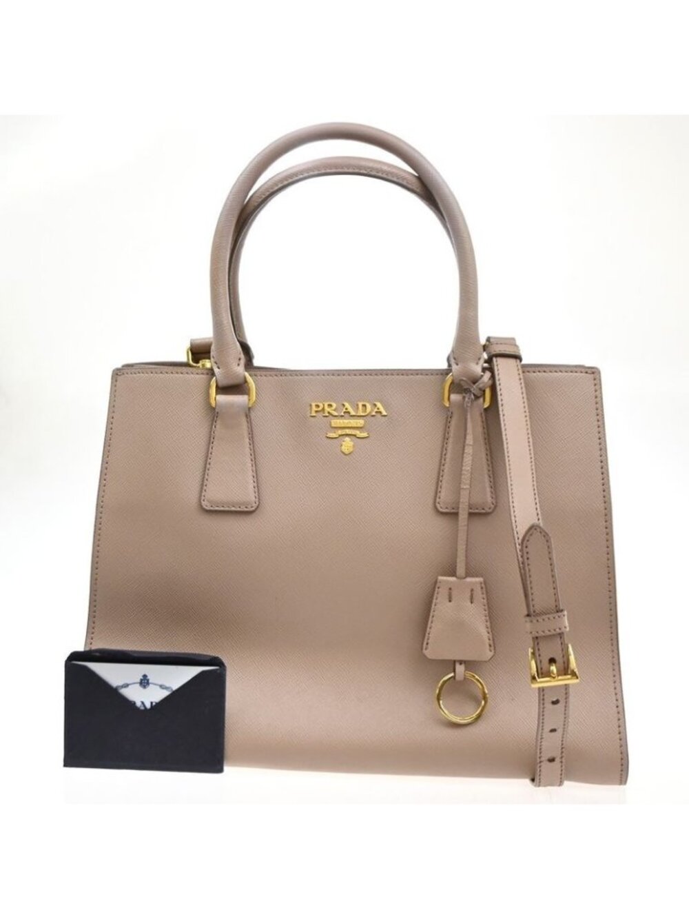 Prada Galleria Saffiano Shoulder Handbag 2-Way Pink Leather